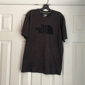 North Face Men’s Dark Gray T-Shirt with large black logo